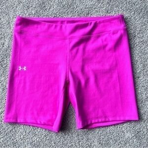 NWT Under Armour youth XL hot pink fitted bike shorts